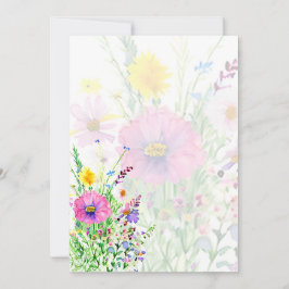 Kleurrijke lente wilde bloemen blanco Huwelijk Kaart