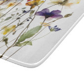 Kleurrijke lente wilde bloemen in waterverf snijplank (Hoek)
