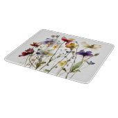 Kleurrijke lente wilde bloemen in waterverf snijplank (Hoek)