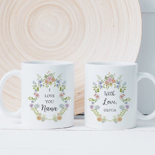 Kleurrijke lente wilde bloemen Love You Nana Koffiemok