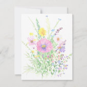 Kleurrijke lente wilde bloemen op maat save the date (Achterkant)