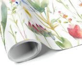 Kleurrijke lente wilde bloemen Patroon Cadeaupapier (Rol Hoek)