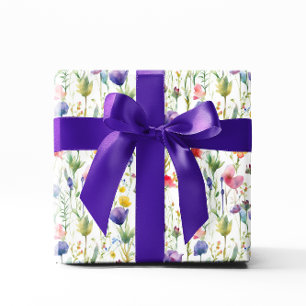 Kleurrijke lente wilde bloemen Patroon Cadeaupapier