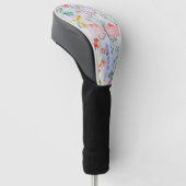 Kleurrijke Lente Wilde Bloemen Weide Monogram Golfheadcover (Schuin)