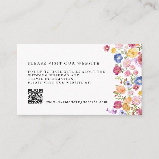 Kleurrijke lente wilde bloemen weide website detai informatiekaartje (Voorkant)