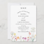 Kleurrijke lente Wilde bloemenmonogram  Kaart (Voorkant)