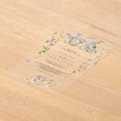 Kleurrijke Lente Wilde Bloemenweide Tuin Bruiloft  Acryl Uitnodigingen (Laagn)