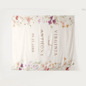 Kleurrijke Lente Wilde Bloemenweide Tuin Bruiloft Wandkleed (Voorkant (horizontaal))