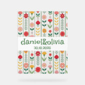 Kleurrijke lente Wildflower beemdweide Garden Wedd Acryl Bord (Voorkant)