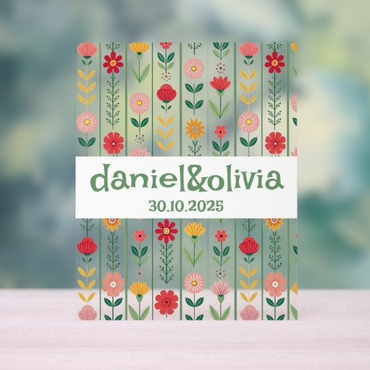 Kleurrijke lente Wildflower beemdweide Garden Wedd Acryl Bord (Neutraal)