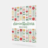 Kleurrijke lente Wildflower beemdweide Garden Wedd Acryl Bord (Hoek)