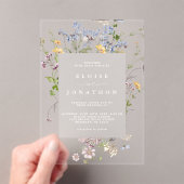 Kleurrijke lente Wildflower beemdweide Garden Wedd Acryl Uitnodigingen (Insitu (Draagbaar))