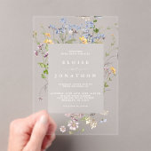 Kleurrijke lente Wildflower beemdweide Garden Wedd Acryl Uitnodigingen (Insitu (Draagbaar))