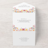 Kleurrijke lente Wildflower beemdweide Garden Wedd All In One Uitnodiging (Buitenkant)