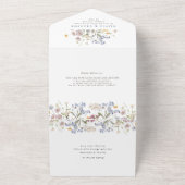 Kleurrijke lente Wildflower beemdweide Garden Wedd All In One Uitnodiging (Buitenkant)