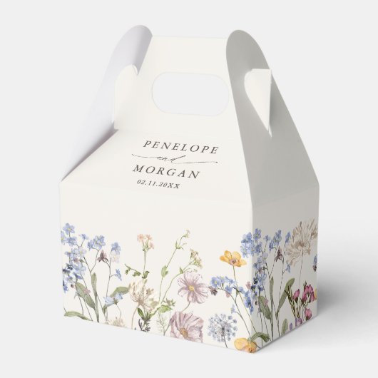 Kleurrijke lente Wildflower beemdweide Garden Wedd Bedankdoosjes (Achterkant)