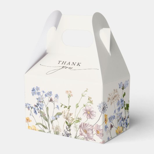 Kleurrijke lente Wildflower beemdweide Garden Wedd Bedankdoosjes (Voorkant Zijde)