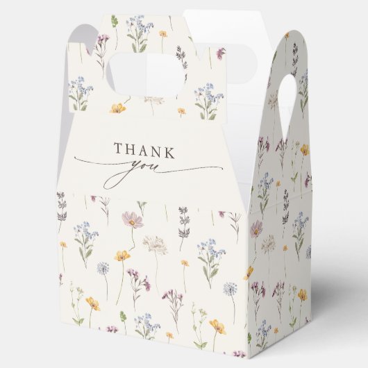Kleurrijke lente Wildflower beemdweide Garden Wedd Bedankdoosjes (Geopend)