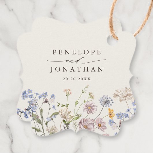 Kleurrijke lente Wildflower beemdweide Garden Wedd Bedankjes Labels (Achterkant)