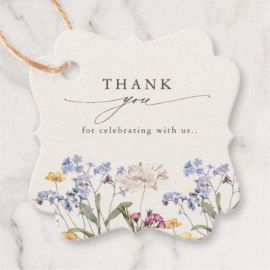 Kleurrijke lente Wildflower beemdweide Garden Wedd Bedankjes Labels (Voorkant)