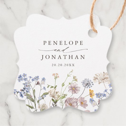 Kleurrijke lente Wildflower beemdweide Garden Wedd Bedankjes Labels (Achterkant)