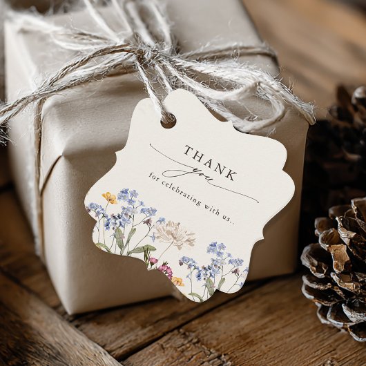 Kleurrijke lente Wildflower beemdweide Garden Wedd Bedankjes Labels