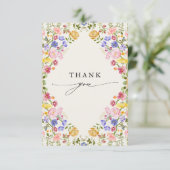 Kleurrijke lente Wildflower beemdweide Garden Wedd Bedankkaart (Staand voorkant)