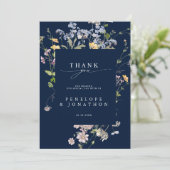 Kleurrijke lente Wildflower beemdweide Garden Wedd Bedankkaart (Staand voorkant)