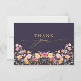 Kleurrijke lente Wildflower beemdweide Garden Wedd Bedankkaart