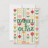 Kleurrijke lente Wildflower beemdweide Garden Wedd Bedankkaart (Achterkant)