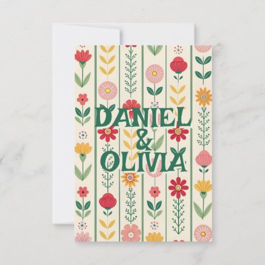 Kleurrijke lente Wildflower beemdweide Garden Wedd Bedankkaart (Achterkant)