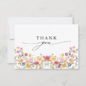 Kleurrijke lente Wildflower beemdweide Garden Wedd Bedankkaart (Voorkant)