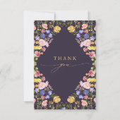 Kleurrijke lente Wildflower beemdweide Garden Wedd Bedankkaart (Voorkant)