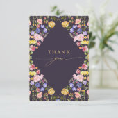 Kleurrijke lente Wildflower beemdweide Garden Wedd Bedankkaart (Staand voorkant)