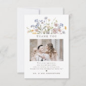 Kleurrijke lente Wildflower beemdweide Garden Wedd Bedankkaart (Voorkant)