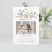 Kleurrijke lente Wildflower beemdweide Garden Wedd Bedankkaart (Staand voorkant)