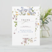 Kleurrijke lente Wildflower beemdweide Garden Wedd Bedankkaart (Staand voorkant)