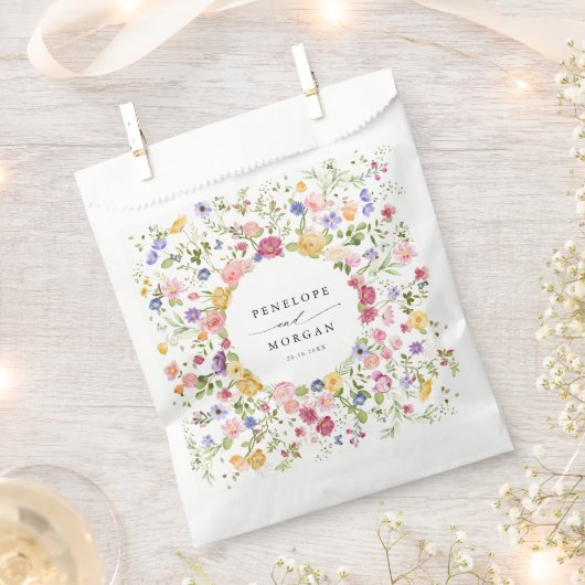 Kleurrijke lente Wildflower beemdweide Garden Wedd Bedankzakje (Geknipt)