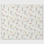 Kleurrijke lente Wildflower beemdweide Garden Wedd Cadeaupapier (Vlak)