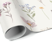 Kleurrijke lente Wildflower beemdweide Garden Wedd Cadeaupapier (Rol Hoek)