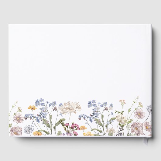 Kleurrijke lente Wildflower beemdweide Garden Wedd Gastenboek (Achterkant)
