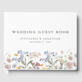 Kleurrijke lente Wildflower beemdweide Garden Wedd Gastenboek (Voorkant)
