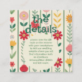 Kleurrijke lente Wildflower beemdweide Garden Wedd Informatiekaartje (Voorkant)