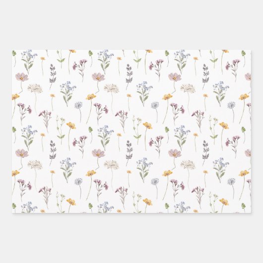 Kleurrijke lente Wildflower beemdweide Garden Wedd Inpakpapier Vel (Voorkant 3)