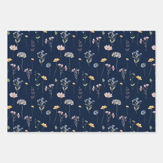 Kleurrijke lente Wildflower beemdweide Garden Wedd Inpakpapier Vel (Voorkant)