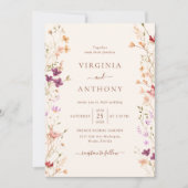 Kleurrijke lente Wildflower beemdweide Garden Wedd Kaart (Voorkant)