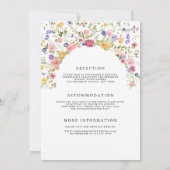 Kleurrijke lente Wildflower beemdweide Garden Wedd Kaart (Achterkant)