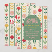 Kleurrijke lente Wildflower beemdweide Garden Wedd Kaart (Voorkant / Achterkant)