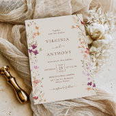 Kleurrijke lente Wildflower beemdweide Garden Wedd Kaart