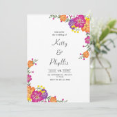 Kleurrijke lente Wildflower beemdweide Garden Wedd Kaart (Staand voorkant)